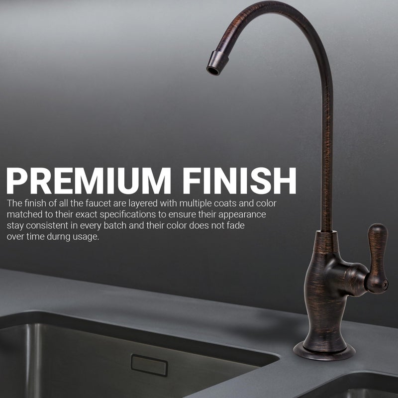 Metpure Non-airgap NSF Certified RO Faucet Reverse Osmosis Drinking Water Filtration System Water Dispenser Spout (Venetian Bronze). Vase Style with Faucet Wrench. - Image 2